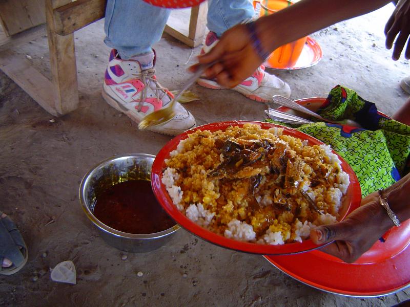 Le riz avec sa sauce